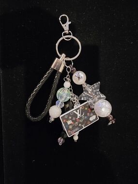 LV Monogram Charm Keychain with Braided Strap